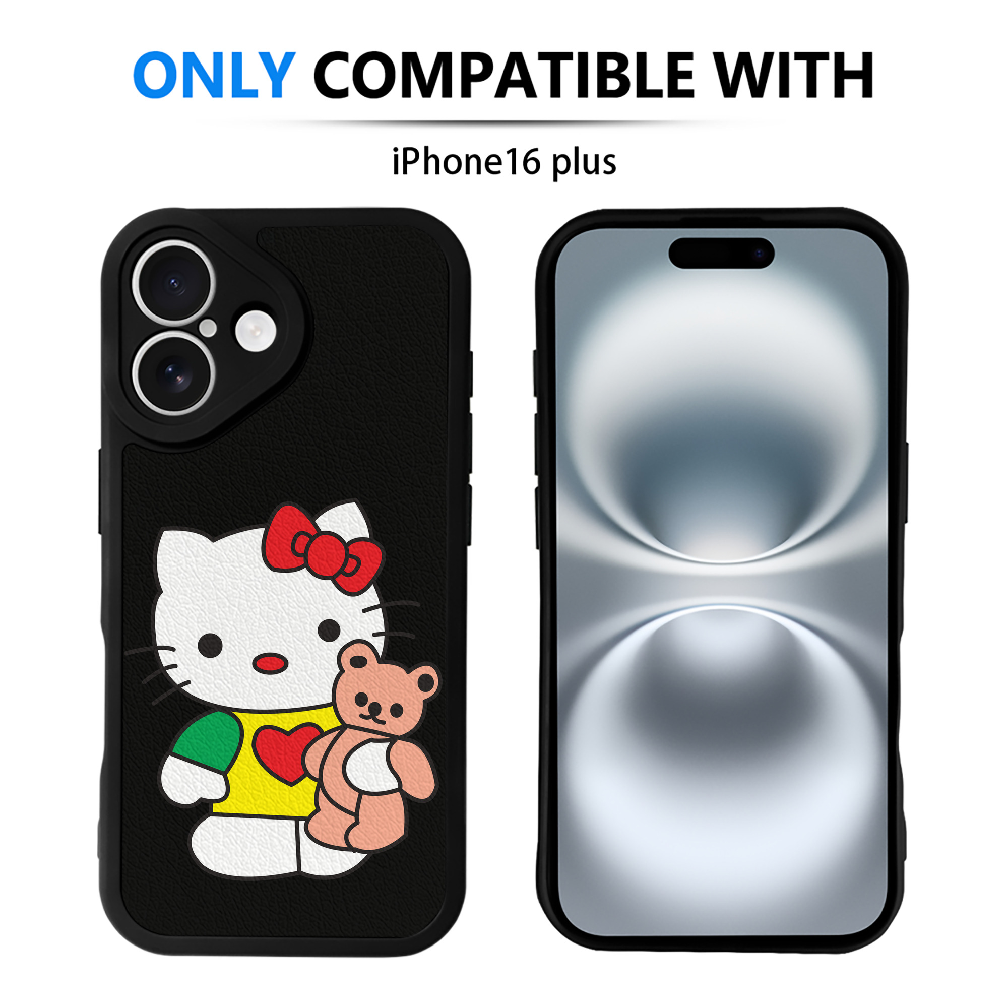 （画像用） Hello Kitty ハローキティ 【iPhone 16シリーズ対応】シリコンスマホケース（レザー調） 材質：シリコン